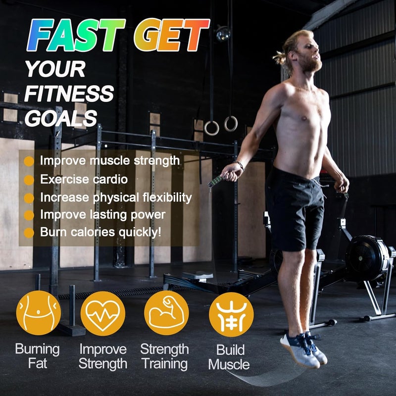 Emazerom Jump Rope for Women Men Kids, Adjustable Skipping Rope with Ball Bearings, Professional Jumping Rope with Foam Handles, Tangle-Free Rapid Speed Jump Ropes for Fitness Workout Boxing Exercise - Image 5
